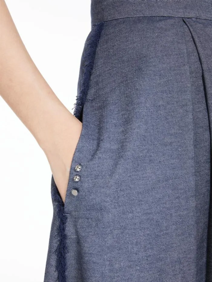 Woman Denimlook Cotton Skirt Midnightblue Maxmara Skirts Woman Denimlook Cotton Skirt Midnightblue Maxmara Skirts