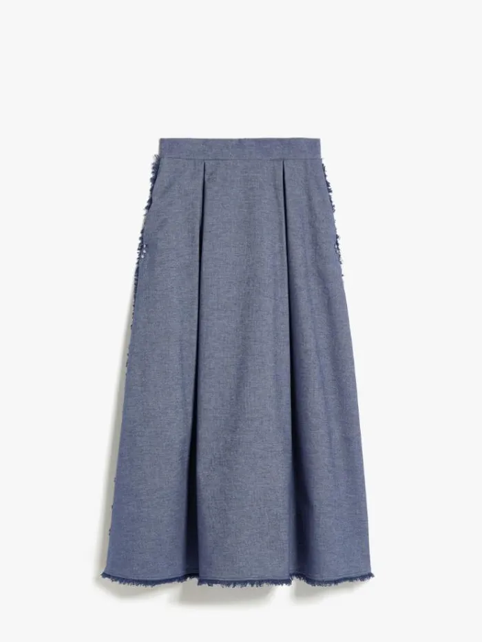 Woman Denimlook Cotton Skirt Midnightblue Maxmara Skirts Woman Denimlook Cotton Skirt Midnightblue Maxmara Skirts