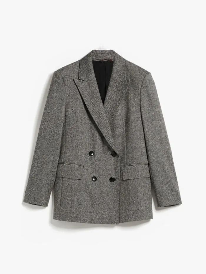 Woman Doublebreasted Wool Blazer Black Maxmara Suit Woman Doublebreasted Wool Blazer Black Maxmara Suit