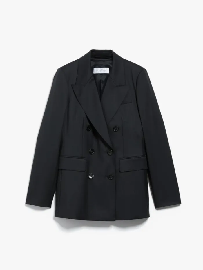 Woman Doublebreasted Wool Blazer Black Maxmara Suit Woman Doublebreasted Wool Blazer Black Maxmara Suit