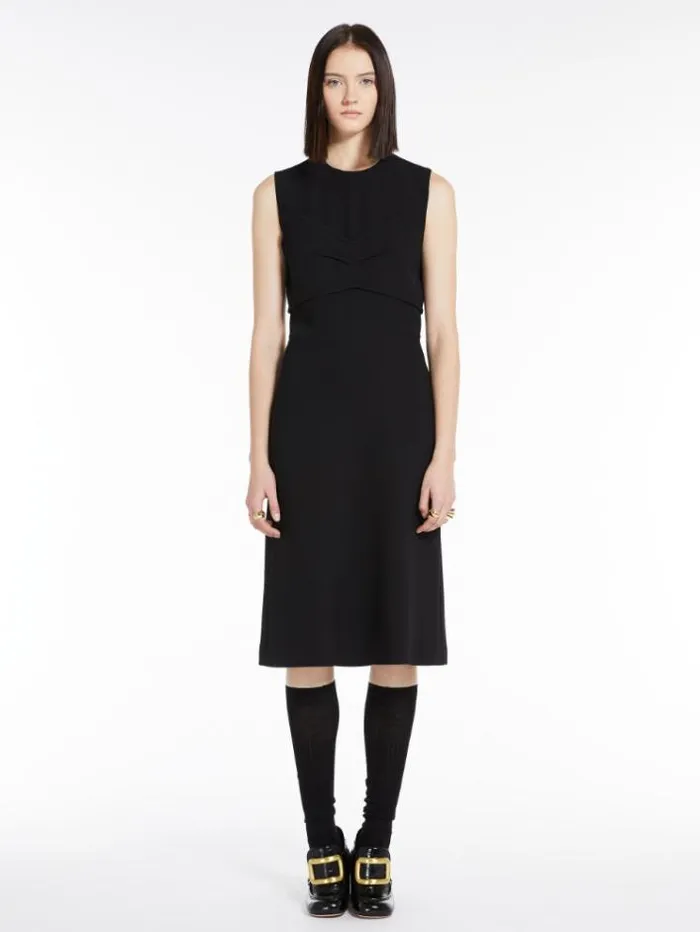 Woman Dress With Intarsia And Cutout On The Back Black Maxmara Dresses