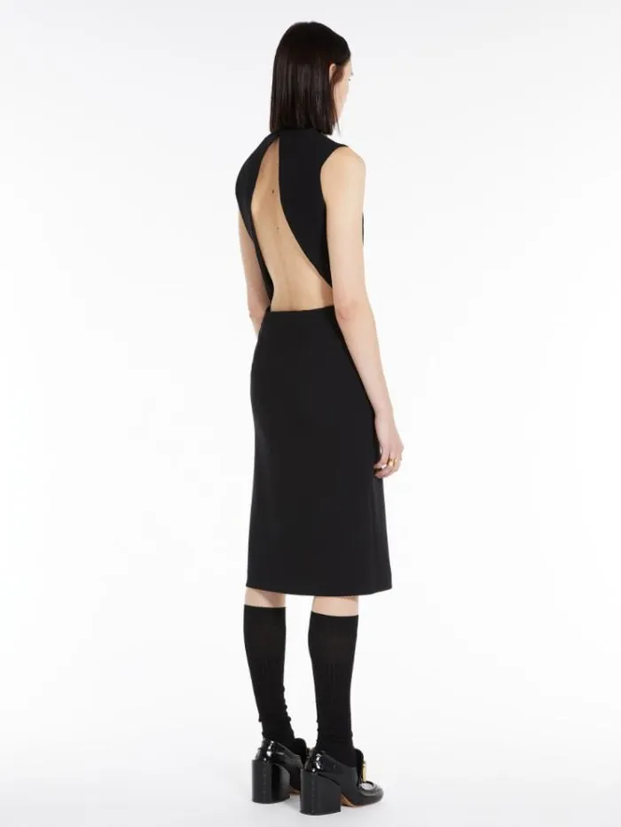 Woman Dress With Intarsia And Cutout On The Back Black Maxmara Dresses Woman Dress With Intarsia And Cutout On The Back Black Maxmara Dresses