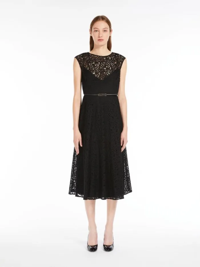 Woman Feminine Lace Dress Black Maxmara Dresses
