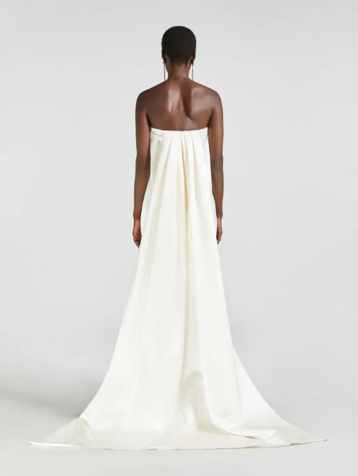 Woman Fishtail In Duchess Silk Optical White Maxmara Bridal Accessories