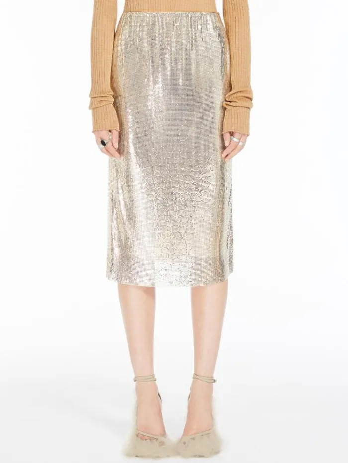 Woman Metallicknit Skirt Antique Rose Maxmara Skirts