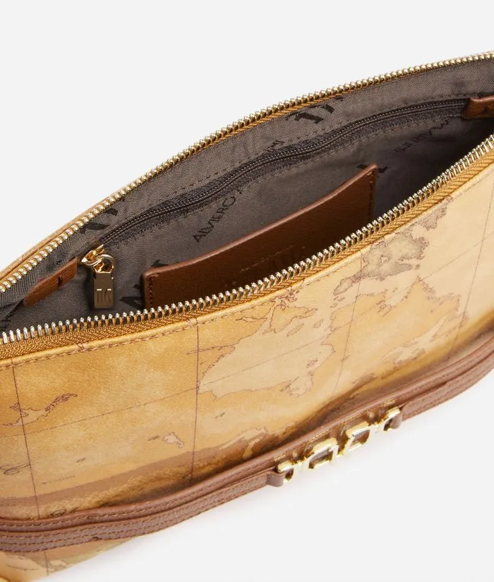 Woman Mini Bags and Pouches Alviero Martini 3d Geo Clutch With Hand Strap Chestnut