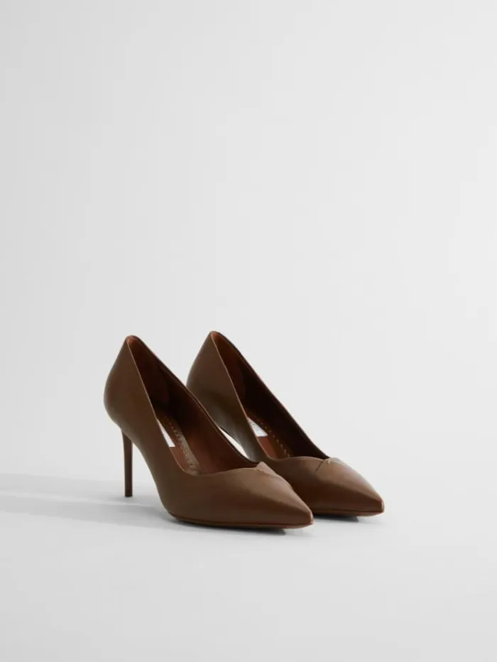 Woman Nappa Leather Court Shoes Brown Maxmara Dcollet