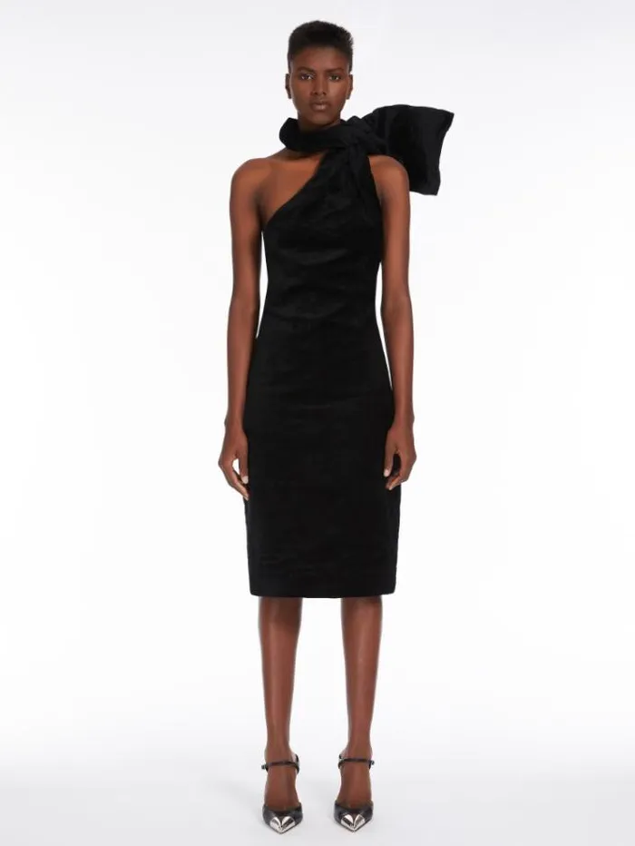 Woman Oneshoulder Velvet Dress Black Maxmara Dresses