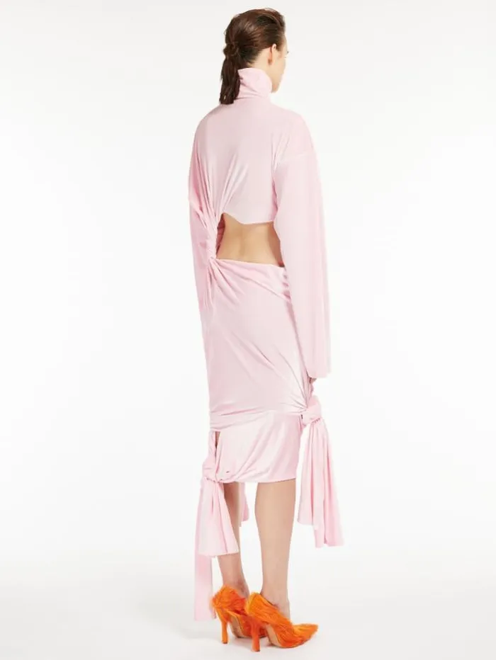 Woman Open Detailadorned Velvet Dress Sugaredalmond Rose Maxmara Dresses Woman Open Detailadorned Velvet Dress Sugaredalmond Rose Maxmara Dresses