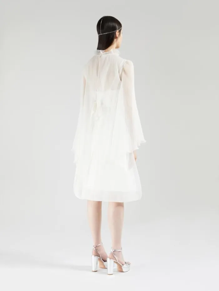 Woman Short Silk Couture Dress White Maxmara Dresses