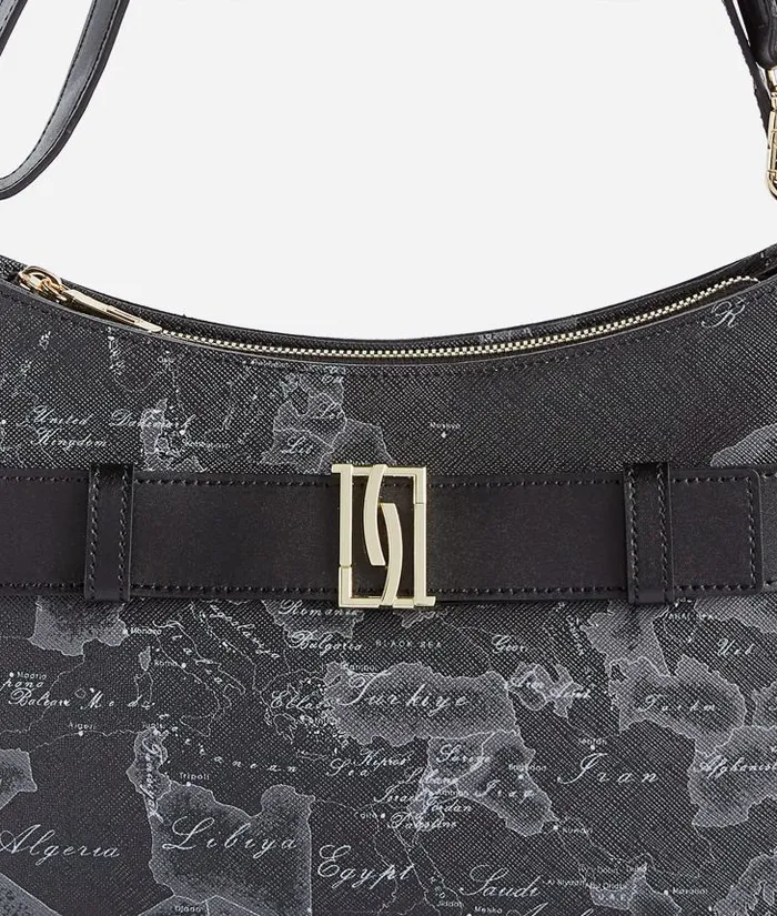 Woman Shoulder Bags Alviero Martini 1c Mirror Night Dual Wearability Shoulder Bag Black