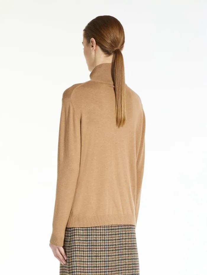 Woman Silk And Wool Yarn Sweater Camel Maxmara Knitwear And Sweatshirts