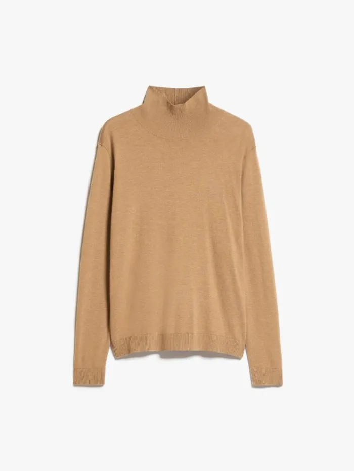 Woman Silk And Wool Yarn Sweater Camel Maxmara Knitwear And Sweatshirts