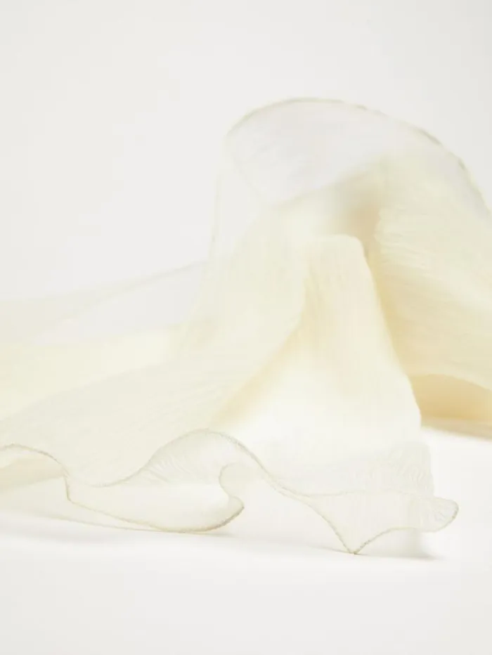 Woman Silk Crpe Stole White Maxmara Bridal Accessories Woman Silk Crpe Stole White Maxmara Bridal Accessories