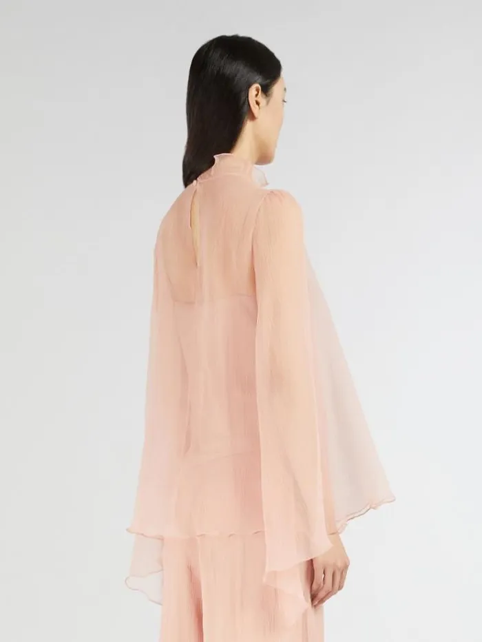 Woman Silk Crepon Blouse Powder Maxmara Shirts And Tops Woman Silk Crepon Blouse Powder Maxmara Shirts And Tops