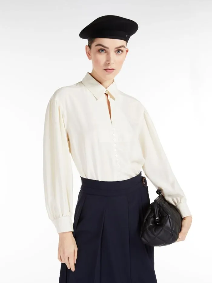 Woman Silk Shirt Ivory Maxmara Shirts And Tops