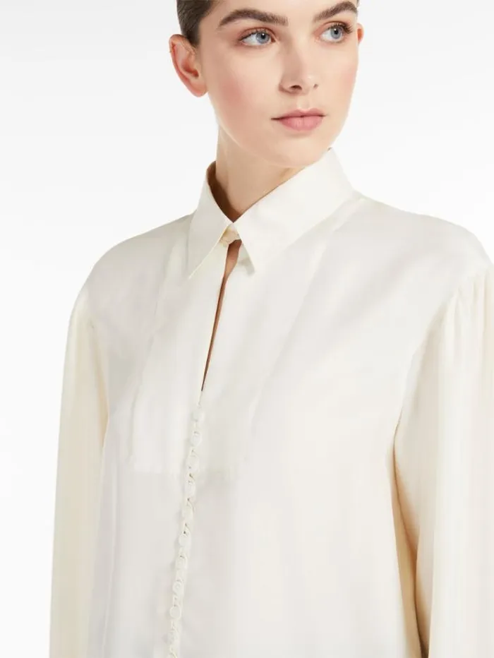 Woman Silk Shirt Ivory Maxmara Shirts And Tops