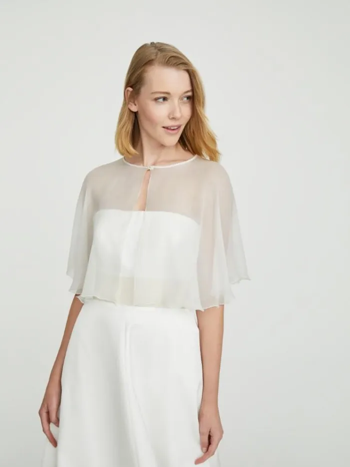 Woman Silk Shrug White Maxmara Bridal Accessories