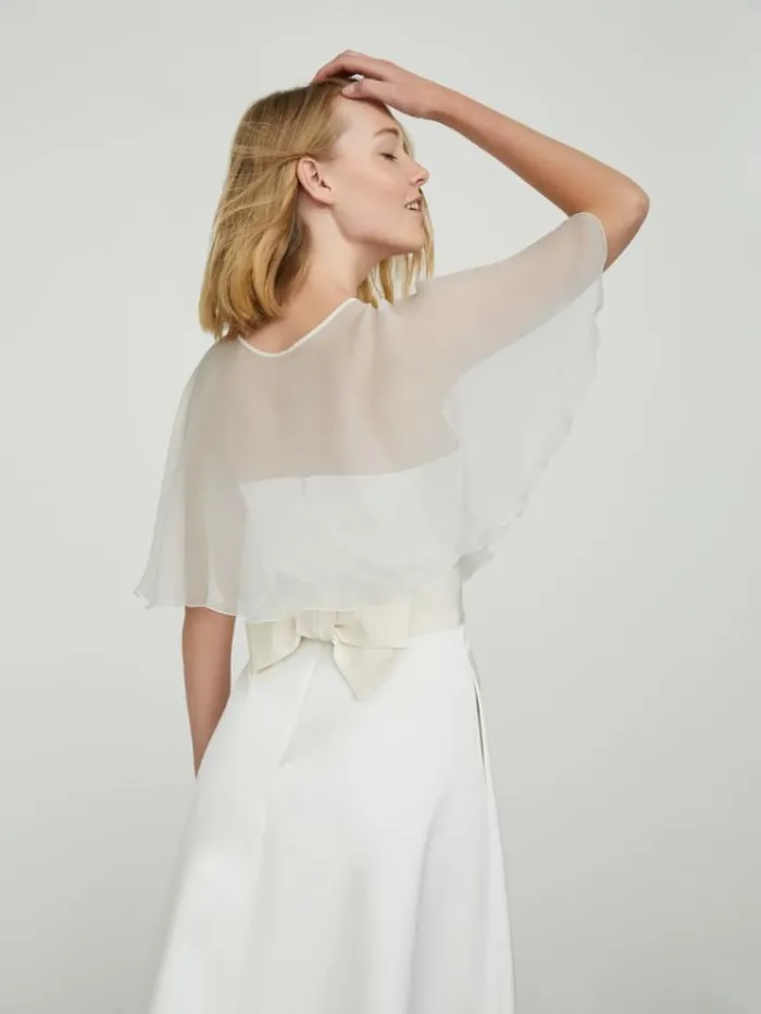 Woman Silk Shrug White Maxmara Bridal Accessories Woman Silk Shrug White Maxmara Bridal Accessories