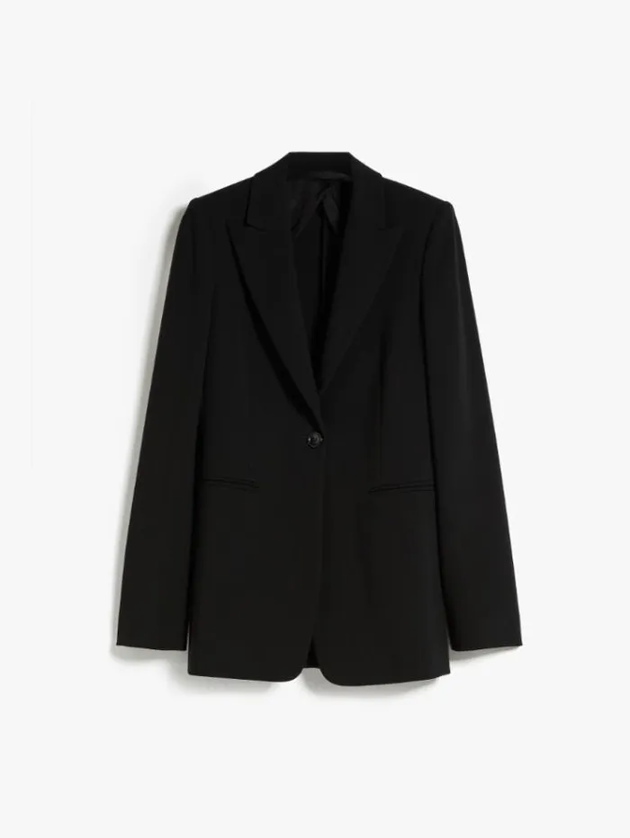 Woman Singlebreasted Jersey Blazer Black Maxmara Suit Woman Singlebreasted Jersey Blazer Black Maxmara Suit