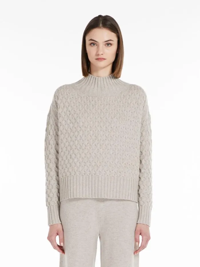 Woman Soft Wool And Cashmere Jumper Beige Maxmara Knitwear And Sweatshirts