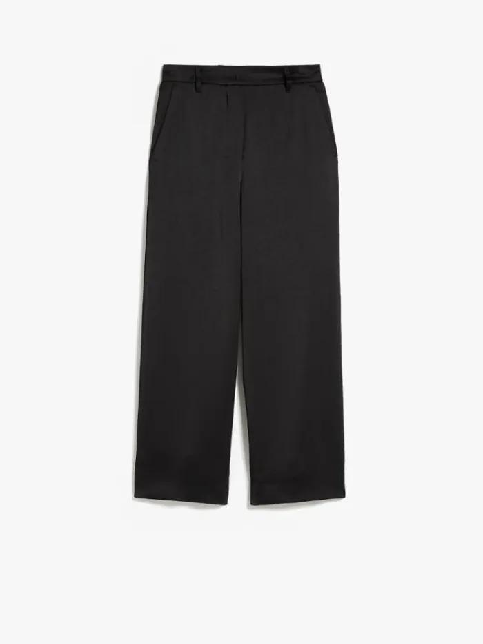 Woman Straightfit Satin Trousers Black Maxmara Trousers
