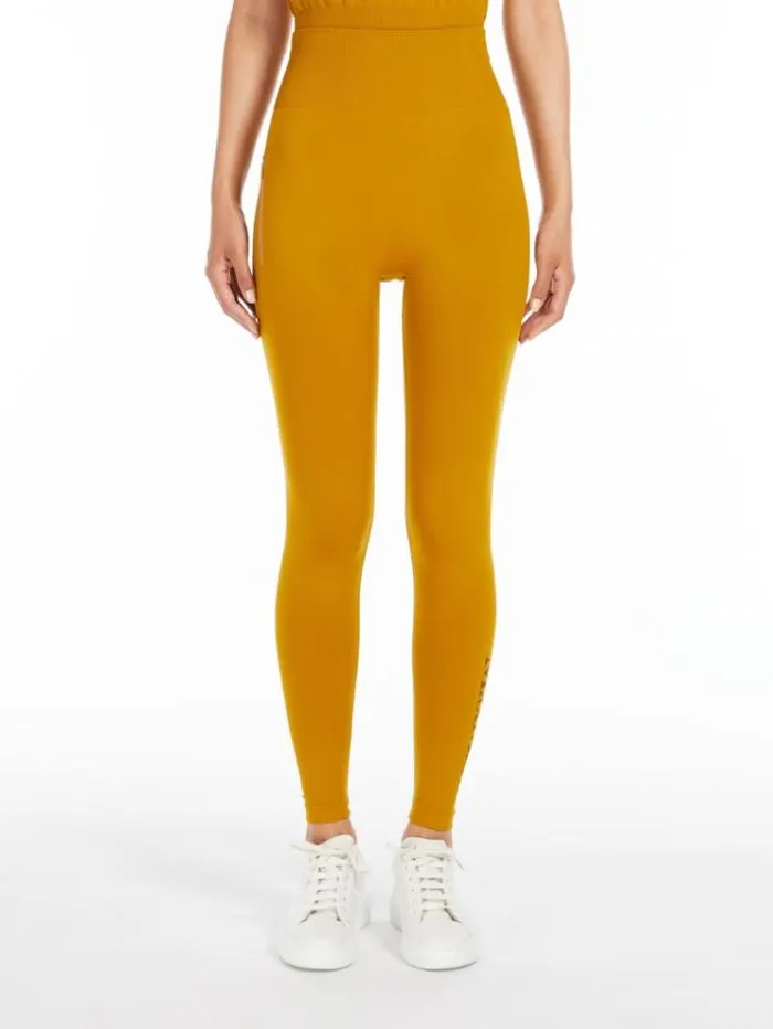 Woman Technical Fabric Leggings Ochre Maxmara Trousers