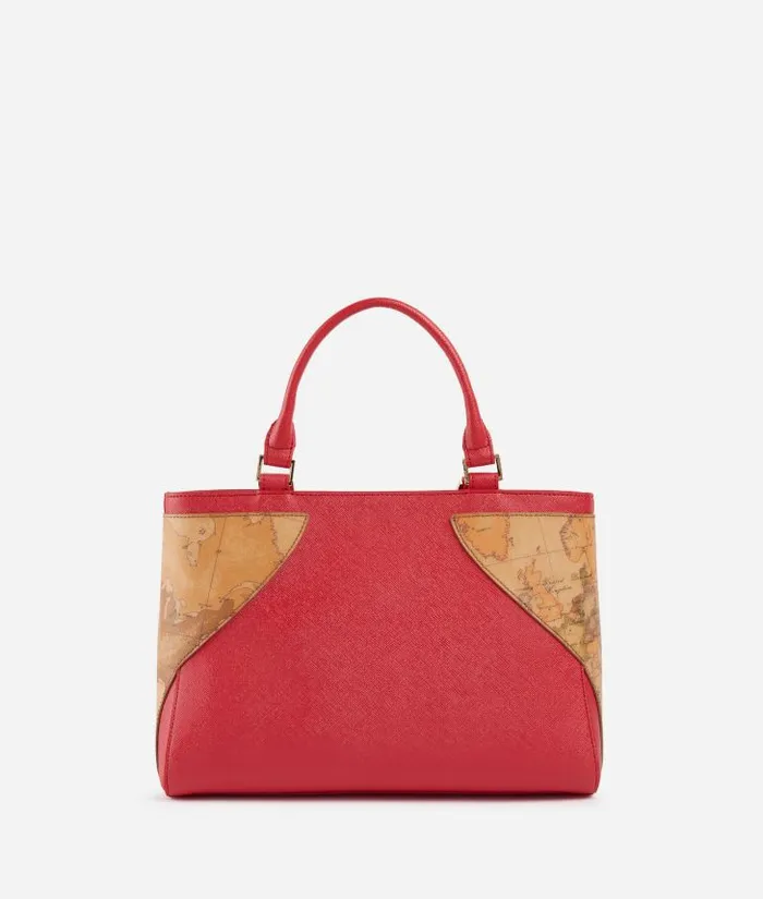 Woman Top Handle Bags Alviero Martini Flying City Handbag With Crossbody Strap Pearly Red