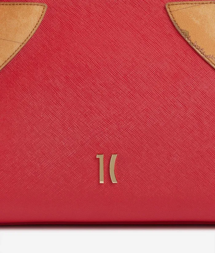 Woman Top Handle Bags Alviero Martini Flying City Handbag With Crossbody Strap Pearly Red