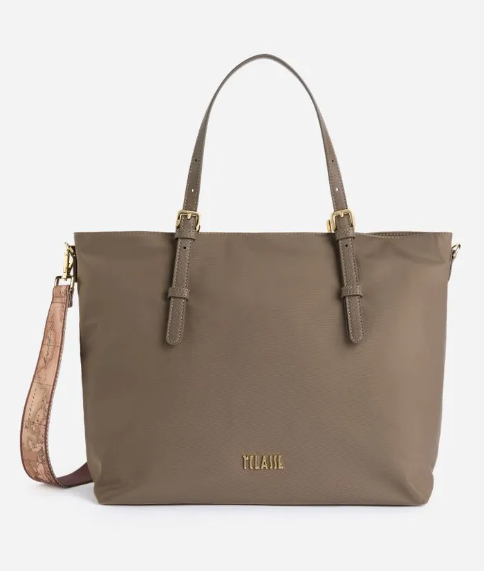 Woman Totes Alviero Martini Nylon Metaverse Shopper Bag Dark Taupe
