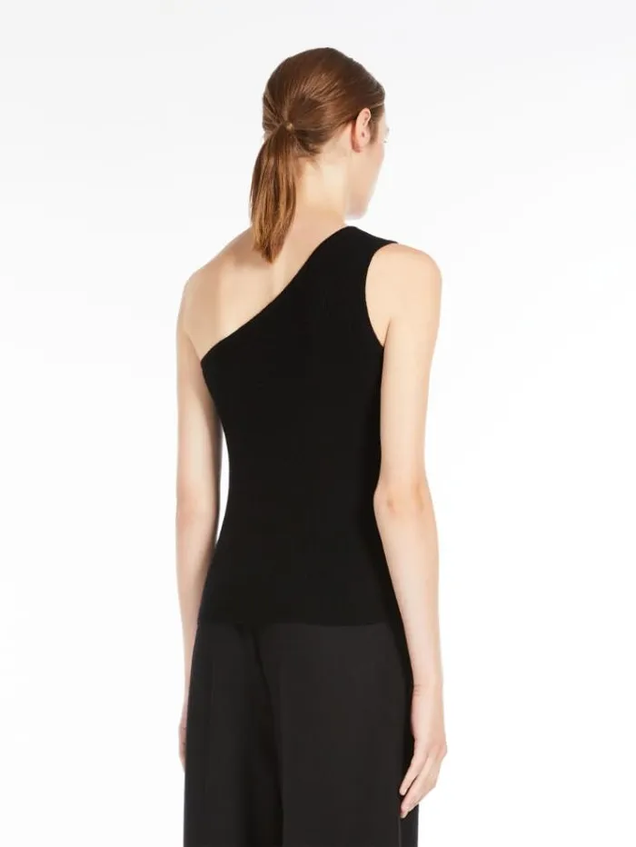 Woman Wool And Cashmere Oneshoulder Top Black Maxmara Knitwear And Sweatshirts Woman Wool And Cashmere Oneshoulder Top Black Maxmara Knitwear And Sweatshirts