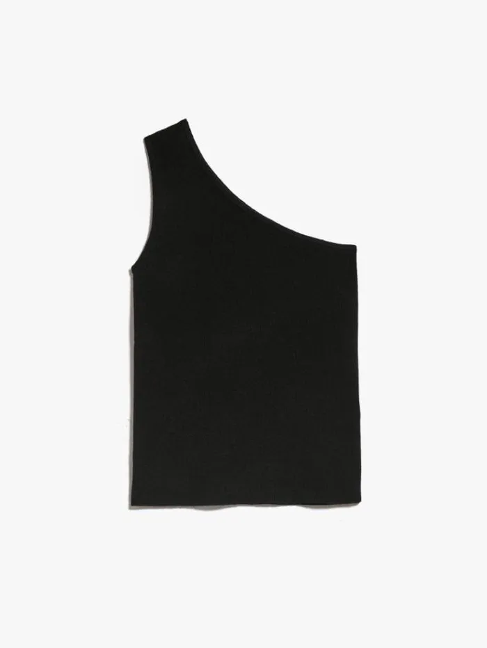 Woman Wool And Cashmere Oneshoulder Top Black Maxmara Knitwear And Sweatshirts Woman Wool And Cashmere Oneshoulder Top Black Maxmara Knitwear And Sweatshirts