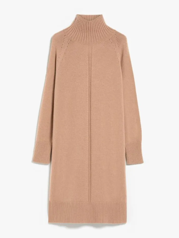 Woman Wool And Cashmere Yarn Dress Camel Maxmara Dresses Woman Wool And Cashmere Yarn Dress Camel Maxmara Dresses