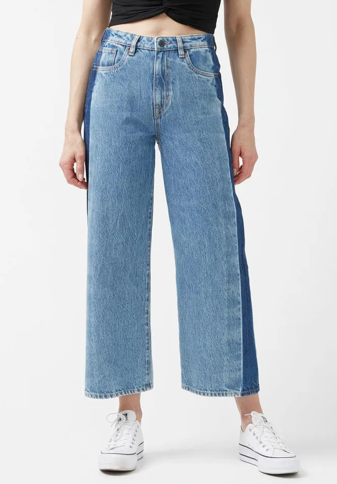 Women Addisson High Rise Wide Leg Cropped Womens Jeans Indigo Buffalo David Bitton Wide and Balloon Leg Women Addisson High Rise Wide Leg Cropped Womens Jeans Indigo Buffalo David Bitton Wide and Balloon Leg