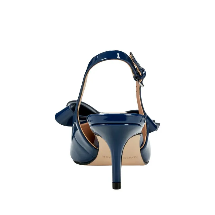 Women Allon Bow Slingback Pump Navy Patent Marc Fisher Heels and Pumps
