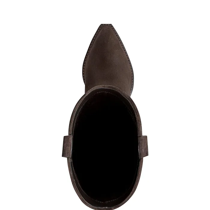 Women Ander Western Boot Dark Brown Suede Marc Fisher Boots and Booties