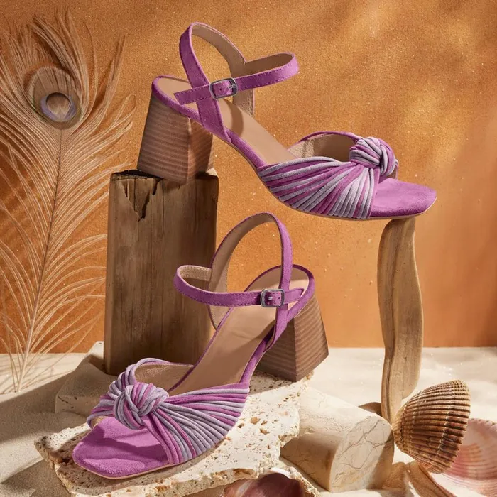 Women Atherton Heels Purple Mlt Sundance Catalog Sandals