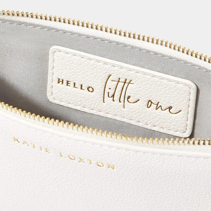 Women Baby Changing Bags and Pouches Katie Loxton Baby Secret Message Pouch 8211 Hello Little One 8211 White