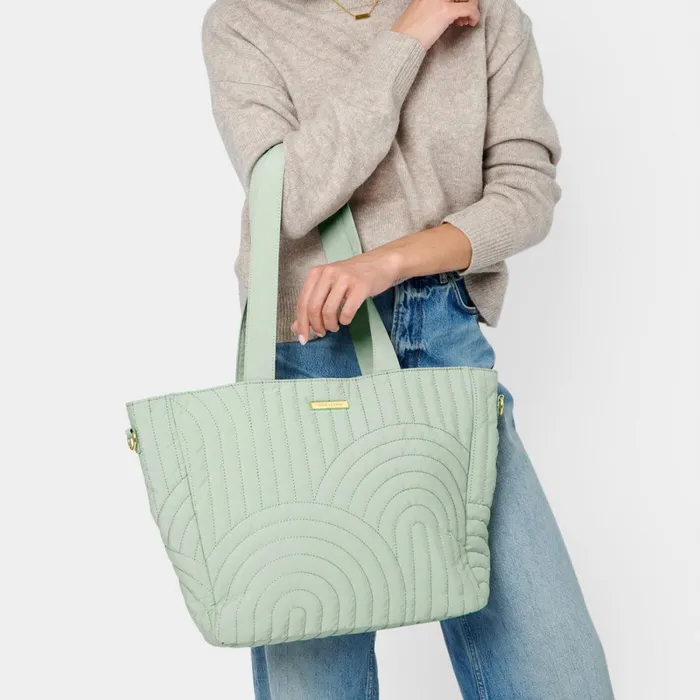 Women Baby Changing Bags and Pouches Katie Loxton Light Sage Quilted Tote Bag Women Baby Changing Bags and Pouches Katie Loxton Light Sage Quilted Tote Bag