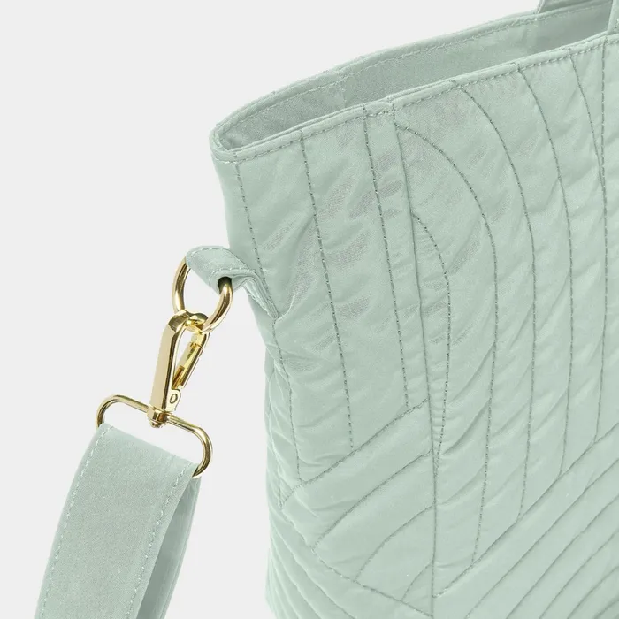 Women Baby Changing Bags and Pouches Katie Loxton Light Sage Quilted Tote Bag