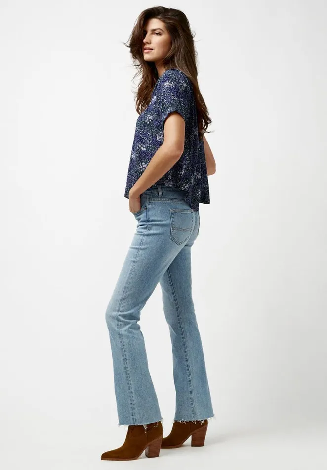 Women Bib Front Dawson Blouse Navalacadfloral Buffalo David Bitton Blouses