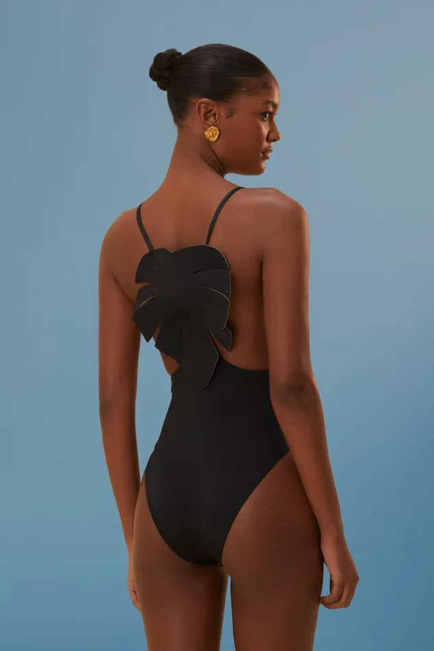 Women Black OnePiece Swimsuit Black FARM Rio OnePiece Swimsuits