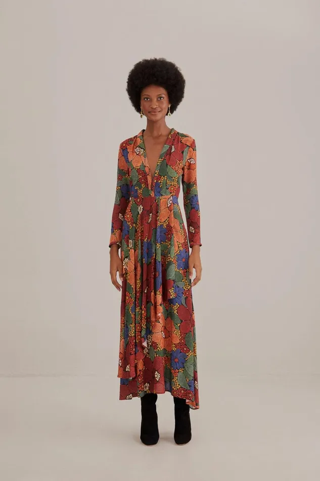 Women Black Stitched Flowers V Neck Maxi Dress Stitched Flowers Black FARM Rio Maxi Dresses Women Black Stitched Flowers V Neck Maxi Dress Stitched Flowers Black FARM Rio Maxi Dresses