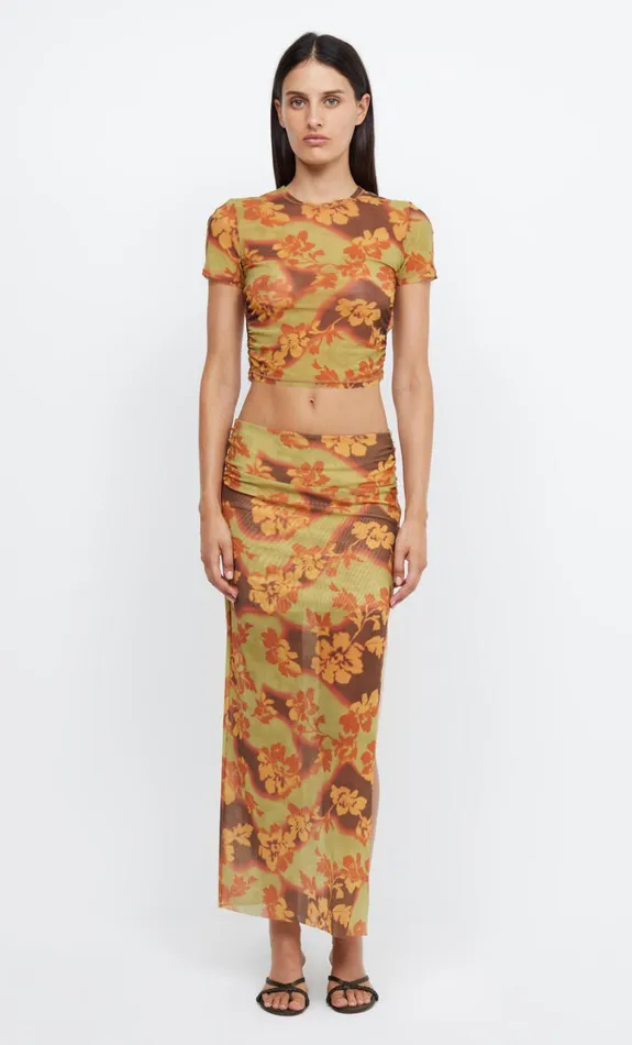 Women Bottoms Bec Bridge JULIEN MAXI SKIRT Hibiscus Patch