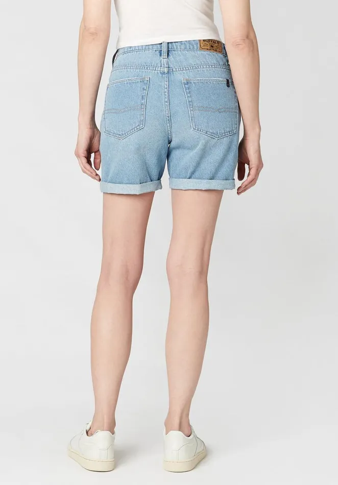 Women Boyfriend Billy Distressed Blue Shorts Indigo Buffalo David Bitton Shorts and Skirts