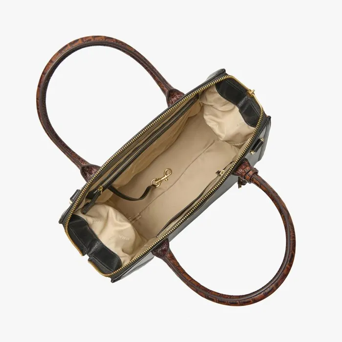 Women Brahmin Satchels Caroline Black Tuscan
