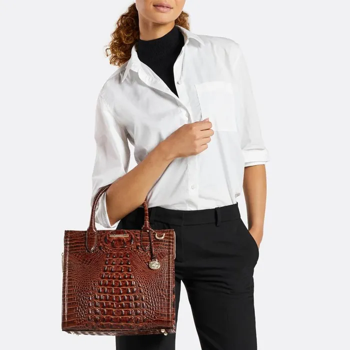 Women Brahmin Satchels Caroline Black Tuscan
