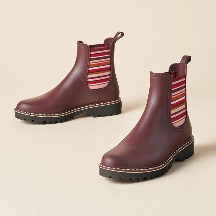Women Breton Rain Boots Burgundy Sundance Catalog Boots