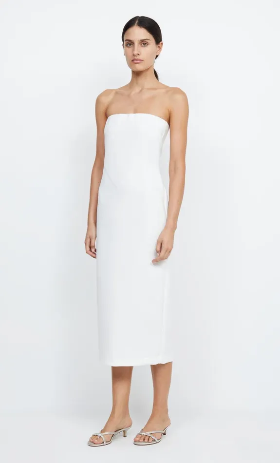 Women Brides Bec Bridge GRACE STRAPLESS MIDI DRESS Ivory