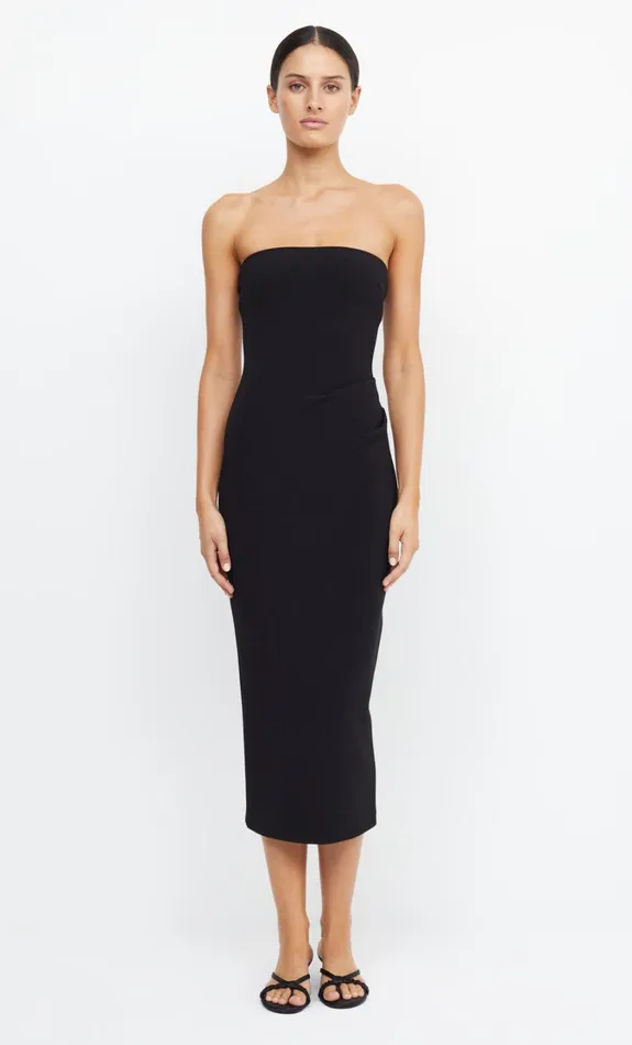 Women Bridesmaids Bec Bridge BE MINE STRAPLESS MIDI DRESS Black
